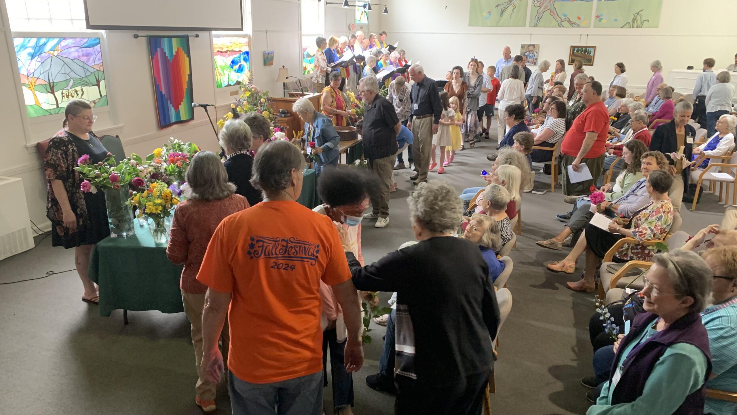 Aerial view of the congregation