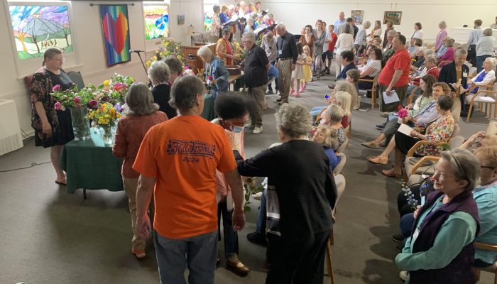 Aerial view of the congregation